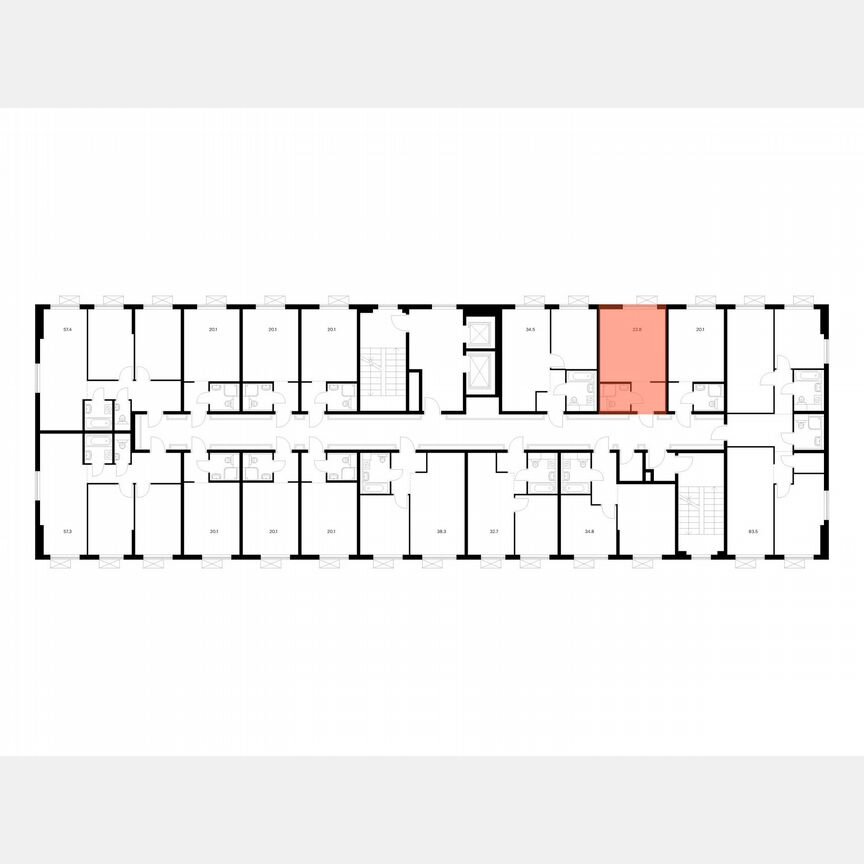 Апартаменты-студия, 23,8 м², 5/14 эт.