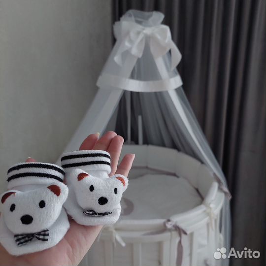 Детская кроватка трансформер круглая