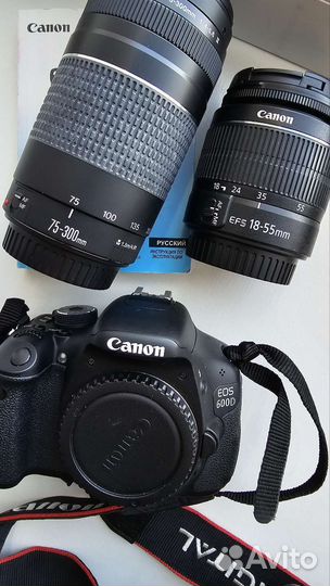 Зеркальный фотоаппарат canon 600d с 2 объективами