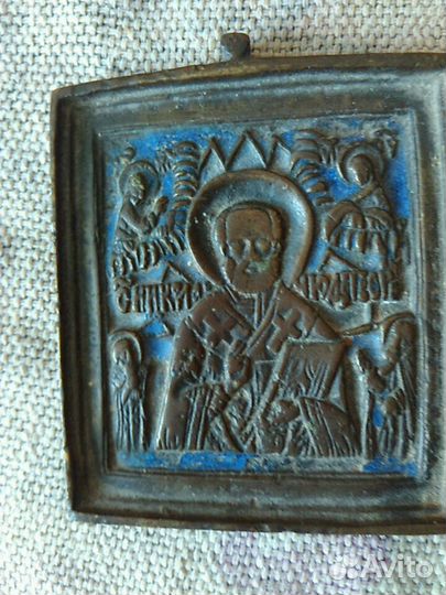 Икона дорожная меднолитая 