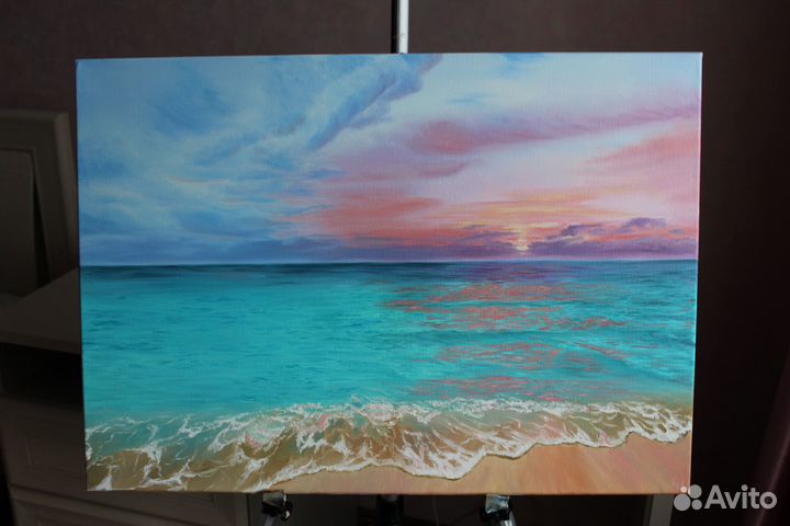 Картина Море и яркий закат