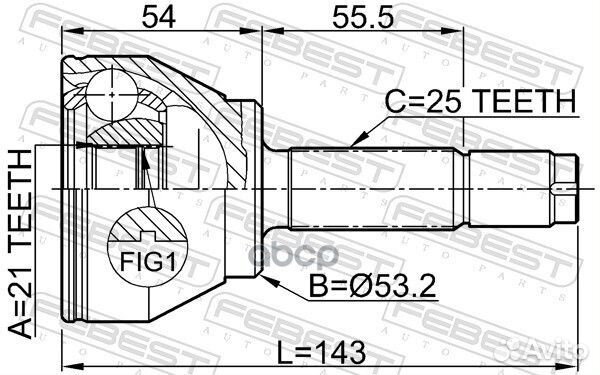 ШРУС внешний перед прав/лев ford fiesta/fusion