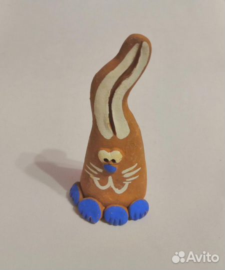 Фигурки из глины Мишки с сердцами, заяц, лягушка