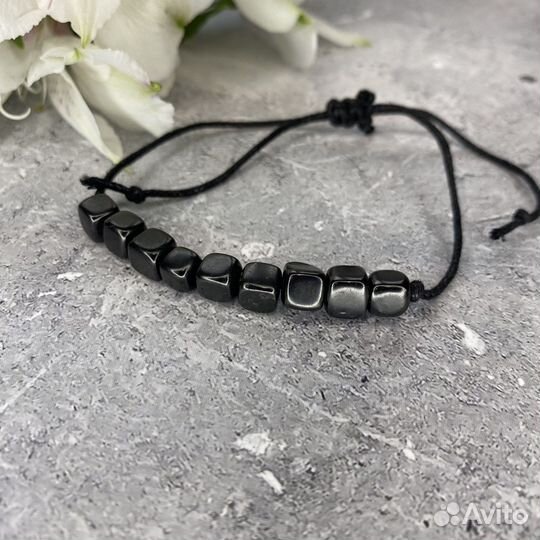 Комплект украшений из шунгита чокер и браслет