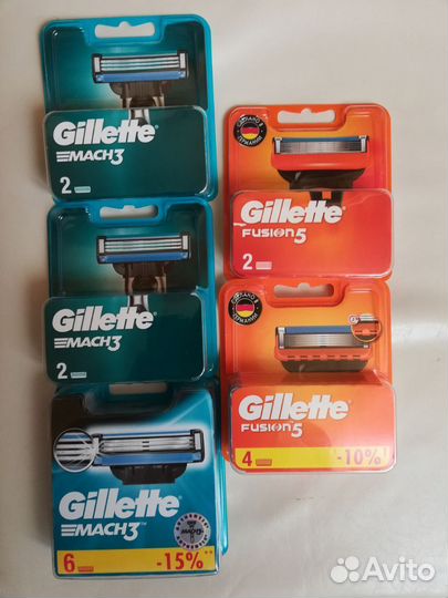 Кассеты Gillette Mach 3 и Gillette Fusion 5