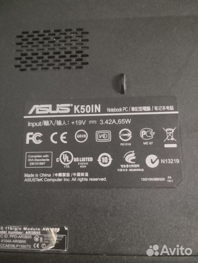 На запчасти Asus K50in