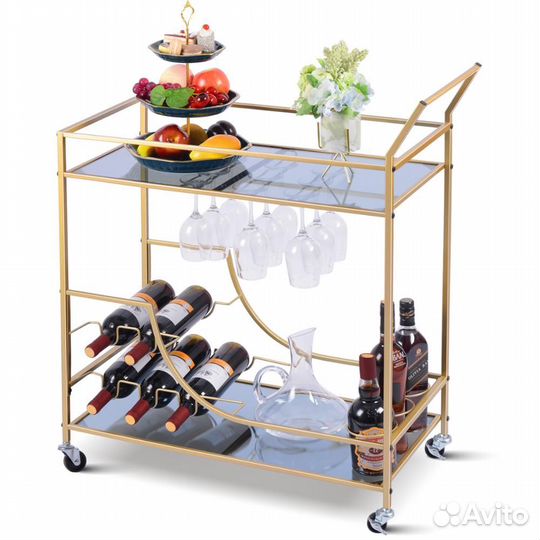 Сервировочная мобильная тележка на колесах