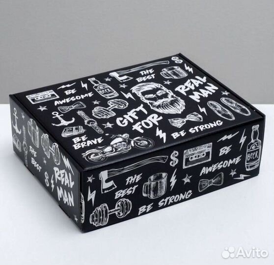Подарочная коробка двухстороняя мужская