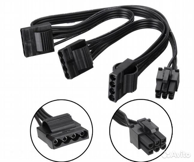 Кабели 6pin molex для райзеров