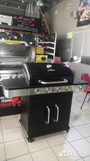 Газовый гриль Bellagio Villa 400 Black 4+1 горелки