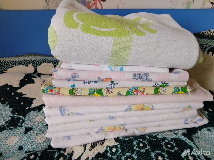 Фланелевые пелёнки+байковое одеяло