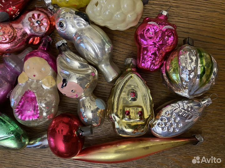 Елочные игрушки СССР стекло винтаж 8