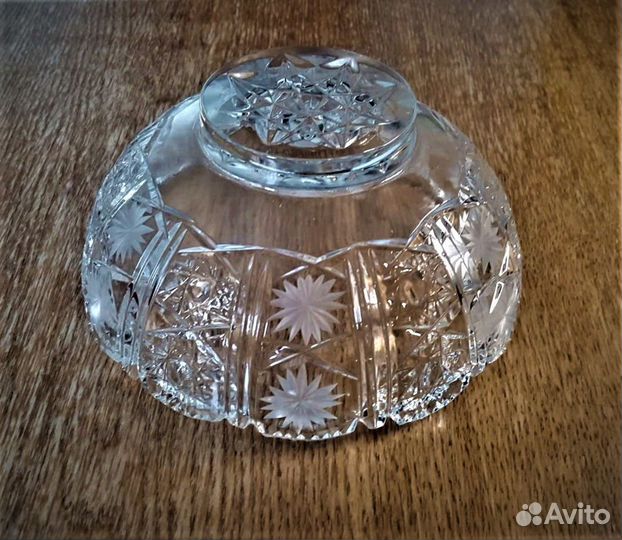 Ваза салатница винтаж на ножке хрусталь СССР