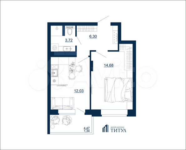 1-к. квартира, 38,1 м², 3/17 эт.
