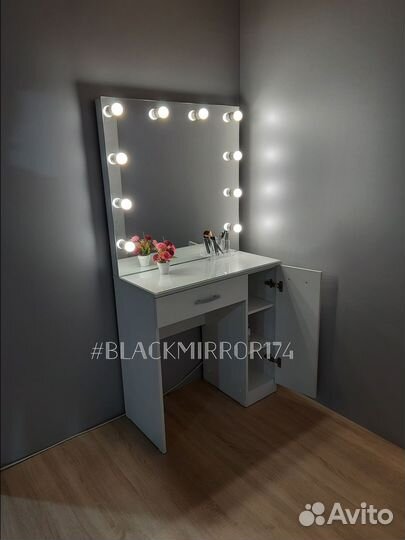 Гс1дб80 Гримёрный стол с безрамным зеркалом