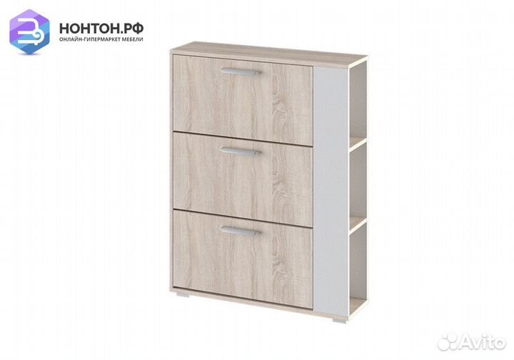 Тумба для обуви Эрика 1 дуб сонома / белый ясень