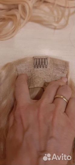 Натуральные волосы,хвост на зажимах