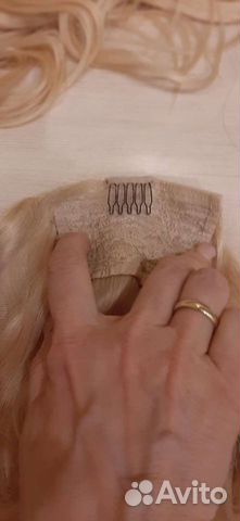 Натуральные волосы,хвост на зажимах