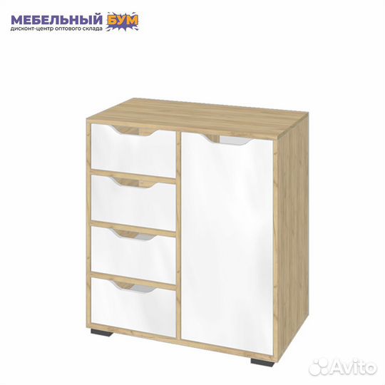 Комод Пифагор 2 FA дуб сонома/белый глянец