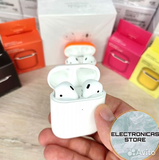 Блютуз Наушники Airpods 2 Молочно-Яркие