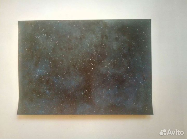 Картина гуашью космос