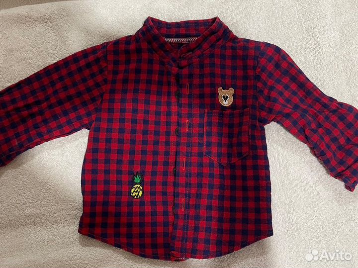 Рубашка в клетку для малыша 9 месяцев