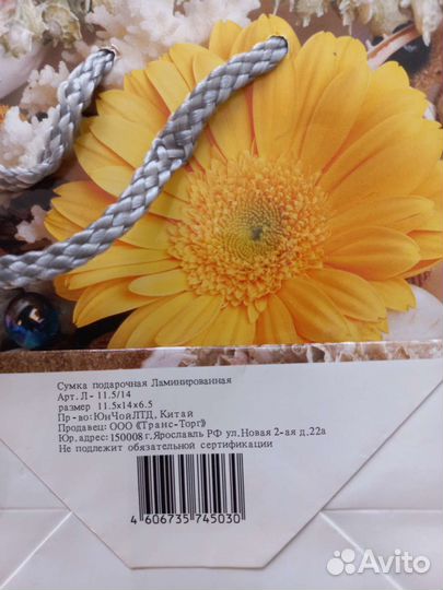 Пакет бумажный подарочный