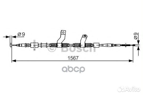 Трос, стояночная тормозная система прав 198