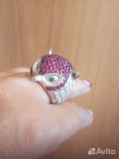 Серебряное кольцо сова