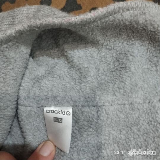 Шапка шлем для девочки 50 52 серая продана