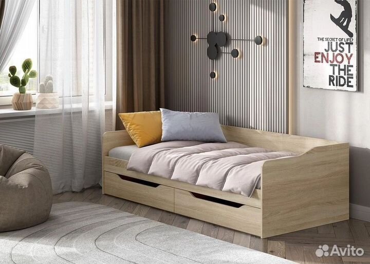Кровать с ящиками 90х200см