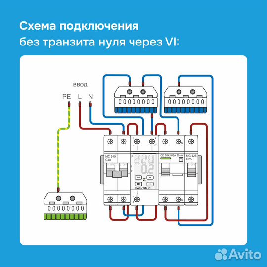 Реле напряжения с контролем тока Welrok VI-40