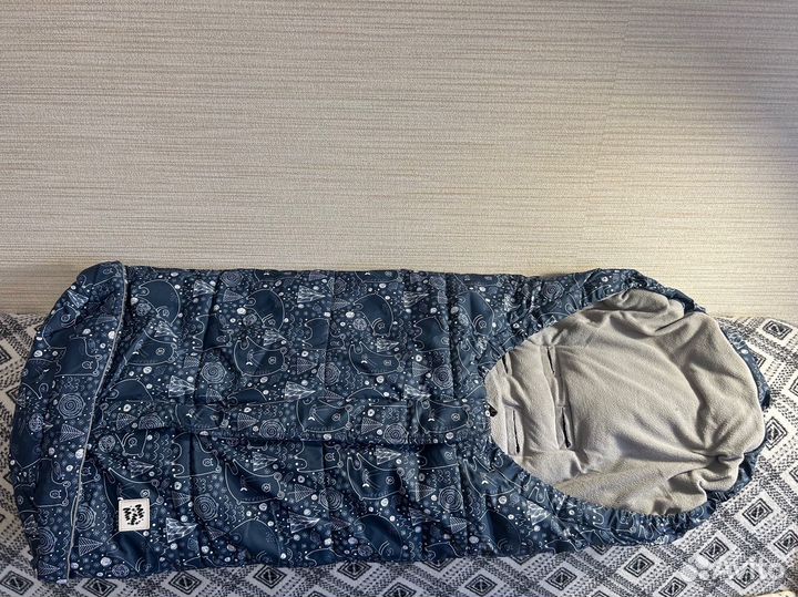 Зимний конверт в коляску мимими с варежкам