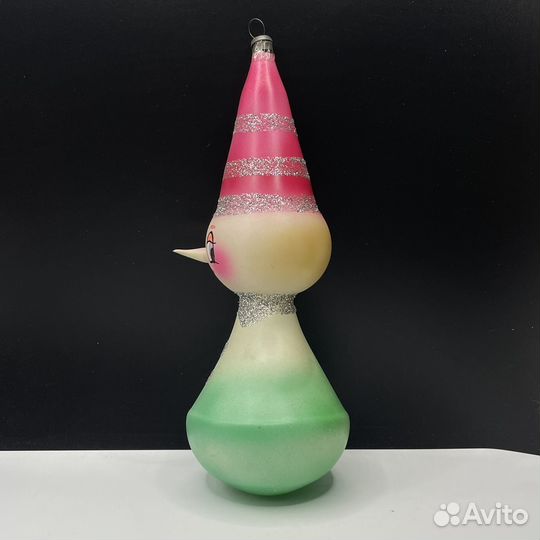 Елочная игрушка Снеговик 28см редкая СССР (сзр)