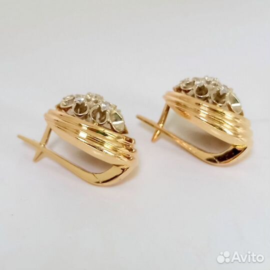 Золотые серьги с бриллиантами