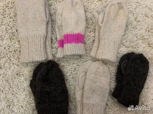 Варежки детские шерстяные