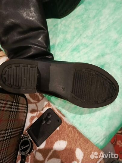 Сапоги кожаные женские 38