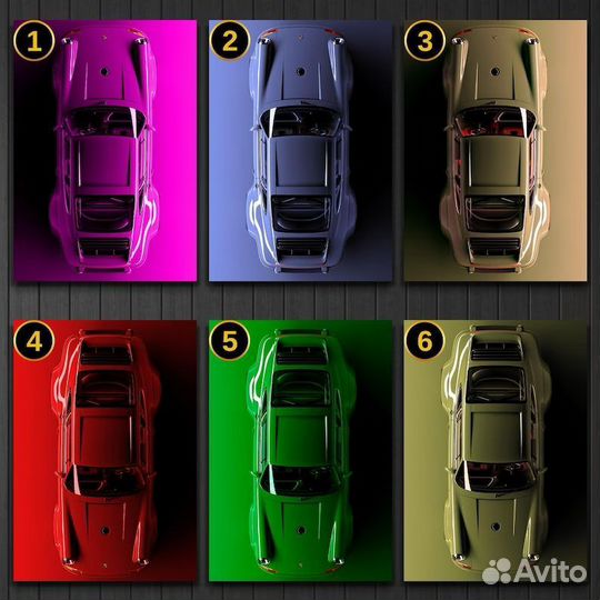 Современная картина на холсте Порш в интерьер, бар