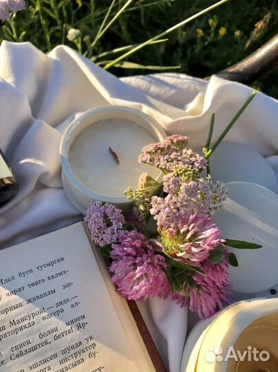 Соевые свечи в гипсе с деревянным фитилем