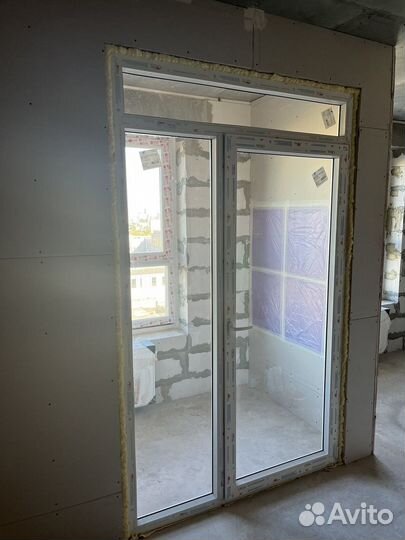 Стеклопакет на балкон с дверью