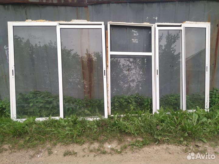 Окна лоджия бу, алюминиевые, раздвижные