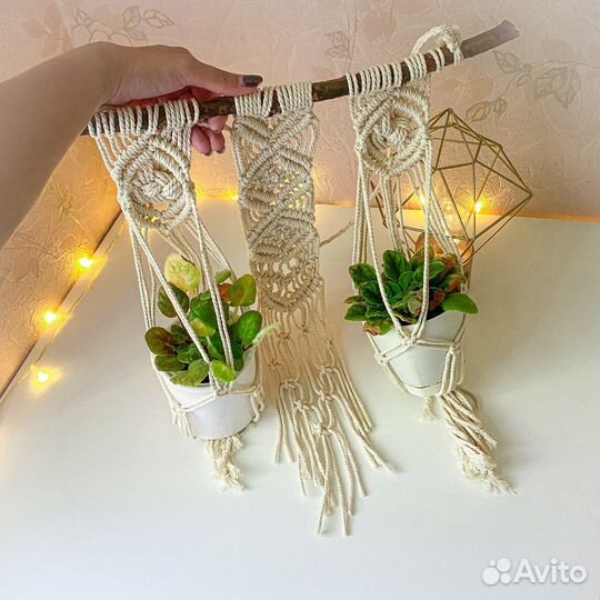 Панно Подвес для цветов макраме бохо