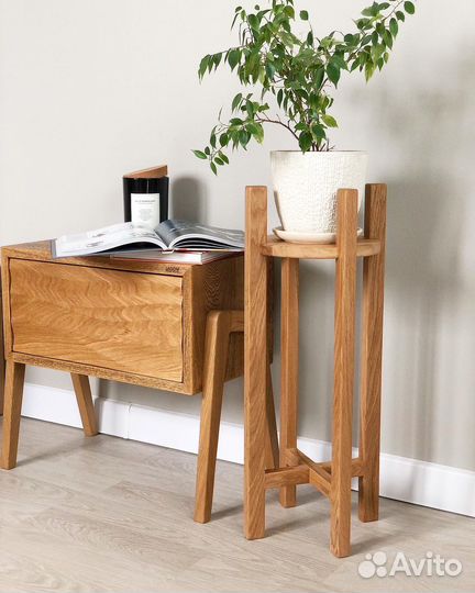 Подставка для цветов напольная деревянная