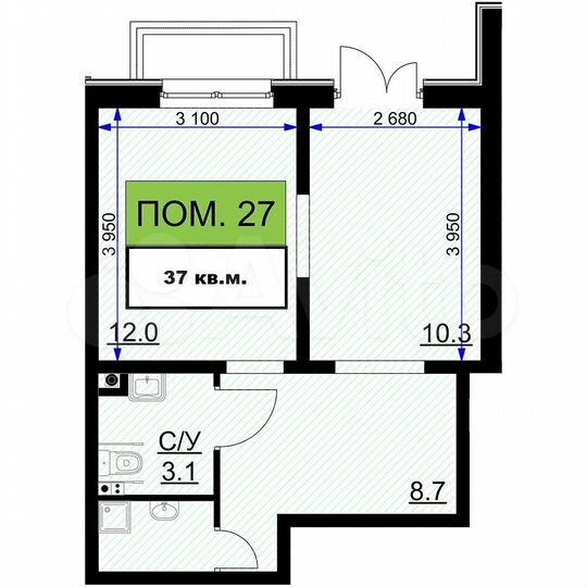 Торговая площадь в ЖК Ракурс, 37 м²