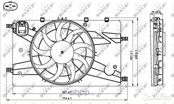 Вентилятор радиатор Шевроле / Опель 1,7-2,0 diesel