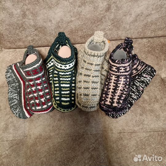 Тапочки следки вязаные ручная работа