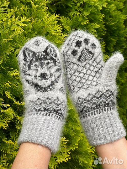 Варежки шерстяные Хаски