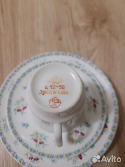 Чашка с блюдцем тонкий фарфор