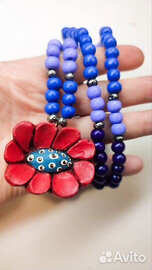 Бусы в бохо-стиле с цветком