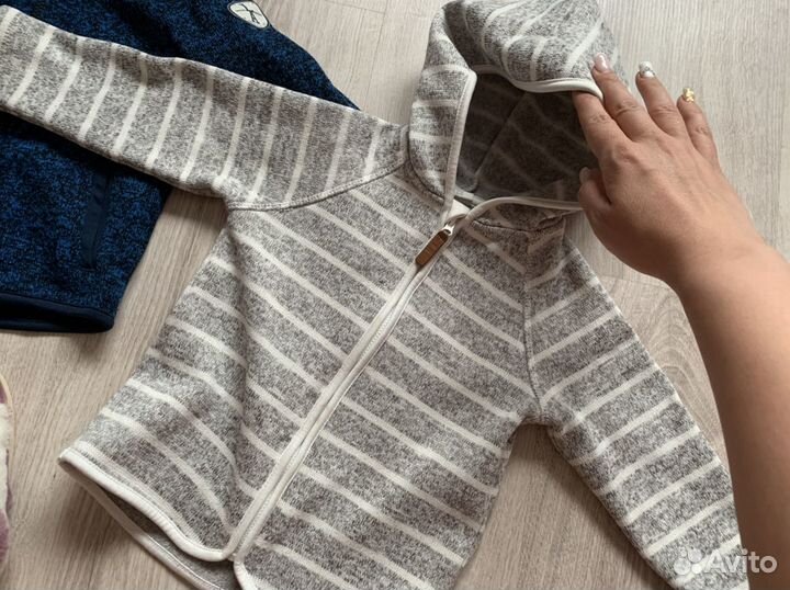 Кофта флис на замке с глубоким капюшоном H&M